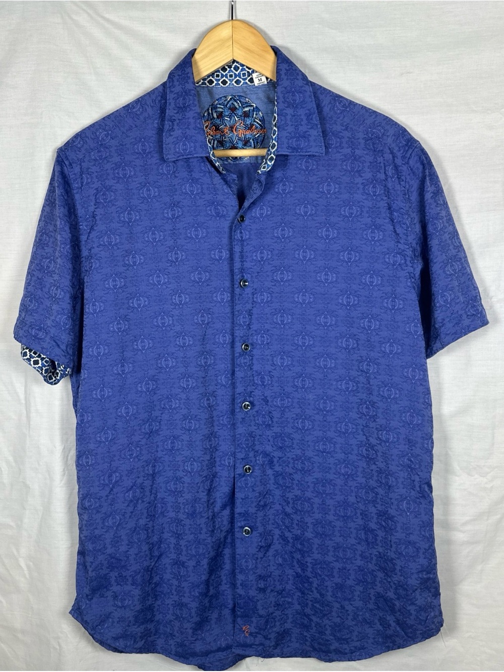 Robert Graham Royal Blue Short-Sleeve Button-Down Shirt